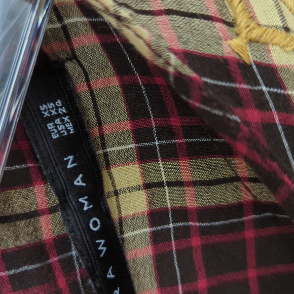 ZARA NWOT Brown Plaid Mini Dress With Pom Poms - Picture 6 of 10